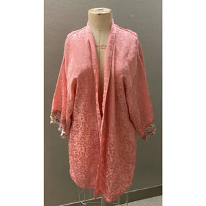 Vintage Val-Mode Lingerie Pink Robe Kimono Sleeve